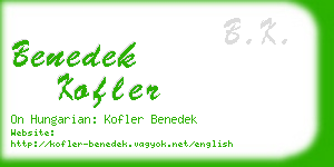 benedek kofler business card